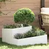Image de vidaXL Cache-pot de jardin Blanc 80 x 80 x 50 cm Acier laminé à froid