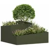 Image de vidaXL Cache-Pot de Jardin Vert Olive 80 x 80 x 50 cm, Jardin et terrasse, Pot métal Moderne idéal pour l’extérieur, Support Durable, Accessoire décoratif, Style Contemporain