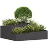 Image de vidaXL Cache-Pot de Jardin Noir 100 x 100 x 50 cm Acier laminé à Froid, Jardin et terrasse, Pot métal Moderne idéal pour l’extérieur, Support Durable, Accessoire décoratif, Style Contemporain