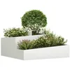 Image de vidaXL Cache-Pot de Jardin Blanc 100 x 100 x 50 cm, Jardin et Terrasse, Jardinière en métal Moderne pour l'extérieur, Accessoires de Patio, Style Contemporain