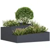 Image de vidaXL Cache-Pot de Jardin Anthracite 100 x 100 x 50 cm, Jardin et Terrasse, Jardinière en métal Moderne pour l'extérieur, Accessoires de Patio, Style Contemporain