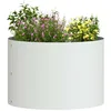 Image de vidaXL Anneau de jardinière Blanc 30 x 30 x 20 cm Acier laminé à Froid, Cercle de Jardin en métal Moderne, élément de décor sculptural, Cadre en Acier Durable pour tes Plantes, Design Minimaliste