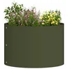 Image de vidaXL Anneau de jardinière 5 pcs Vert Olive 30 x 30 x 20 cm, Cercle de Jardin en métal Moderne, élément de décor sculptural, Cadre en Acier Durable pour tes Plantes, Design Minimaliste