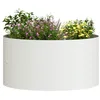 Image de vidaXL Anneau de jardinière 5 pcs Blanc 40 x 40 x 20 cm, Cercle de Jardin en métal Moderne, élément de décor sculptural, Cadre en Acier Durable pour tes Plantes, Design Minimaliste