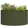 Image de vidaXL Anneau de jardinière Vert Olive 40 x 40 x 20 cm, Bac en Acier Rond, déco extérieure Moderne, Cadre sculptural pour Un Jardin stylé, Anneau Minimaliste