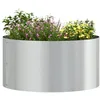 Image de vidaXL Anneau de jardinière Argenté 40 x 40 x 20 cm Acier galvanisé, Jardin et terrasse, Pot en Acier Rond, déco Moderne pour Plantes, Accessoire métal Contemporain