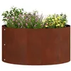 Image de vidaXL Anneau de jardinière 5 pcs Marron 40 x 40 x 20 cm Acier patiné, Bac en Acier Rond, déco extérieure Moderne, Cadre sculptural pour Un Jardin stylé, Anneau Minimaliste