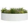 Image de vidaXL Anneau de jardinière 5 pcs Blanc 80 x 80 x 20 cm, Jardin et terrasse, Pot en Acier Rond, déco Moderne pour Plantes, Accessoire métal Contemporain