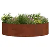 Image de vidaXL Anneau de jardinière Marron 80 x 80 x 20 cm Acier patiné, Cercle de Jardin en métal Moderne, élément de décor sculptural, Cadre en Acier Durable pour tes Plantes, Design Minimaliste