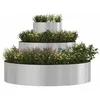 Image de vidaXL Cache-Pot de Jardin Argent 90 x 90 x 20 cm Acier Inoxydable, Jardin et terrasse, Pot Rond Moderne, Pots en métal Robuste, Acier, déco extérieure