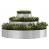 Image de vidaXL Cache-Pot de Jardin Argent 120 x 120 x 20 cm Acier galvanisé, Jardins et terrasses, Pot Moderne Rond, Acier pour l'extérieur, Pots en métal Robustes pour la déco