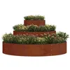 Image de vidaXL Cache-pot de jardin Marron 120 x 120 x 20 cm Acier patiné, Jardins et terrasses, pot moderne rond, acier pour l'extérieur, pots en métal robustes pour la déco