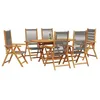 Image de vidaXL Ensemble de Salle à Manger pour Jardin 7 pcs Gris, Ensemble de Jardin, mobilier extérieur stylé, Bois d'acacia, canapé Confortable, Table Pliante pour Repas en Plein air
