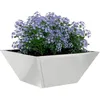 Image de vidaXL Cache-Pot de Jardin 5 pcs Argent 35 x 35 x 15 cm, Jardin et terrasse, Pot trapezoïdal Moderne, Support en métal, déco extérieure, Pot Minimaliste