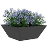 Image de vidaXL Cache-Pot de Jardin Noir 40 x 40 x 15 cm Acier laminé à Froid, Jardin et terrasse, Pot trapezoïdal Moderne, Support en métal, déco extérieure, Pot Minimaliste