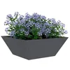 Image de vidaXL Cache-Pot de Jardin Anthracite 40 x 40 x 15 cm, Jardin et terrasse, Pot trapezoïdal Moderne, Support en métal, déco extérieure, Pot Minimaliste