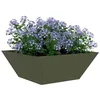 Image de vidaXL Cache-Pot de Jardin Vert Olive 40 x 40 x 15 cm, Jardin et terrasse, Pot trapezoïdal Moderne, Support en métal, déco extérieure, Pot Minimaliste