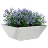 Image de vidaXL Cache-pot de jardin Argent 40 x 40 x 15 cm Acier galvanisé, Jardin et terrasse, pot trapezoïdal moderne, support en métal, déco extérieure, pot minimaliste