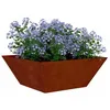 Image de vidaXL Cache-Pot de Jardin Rouillé 40 x 40 x 15 cm, Jardin et terrasse, Pot trapezoïdal Moderne, Support en métal, déco extérieure, Pot Minimaliste