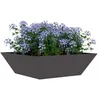 Image de vidaXL Cache-Pot de Jardin Noir 50 x 50 x 15 cm Acier laminé à Froid, Jardin et terrasse, Pot trapezoïdal Moderne, Support en métal, déco extérieure, Pot Minimaliste