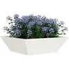 Image de vidaXL Cache-Pot de Jardin Blanc 50 x 50 x 15 cm Acier laminé à Froid, Jardin et terrasse, Pot trapezoïdal Moderne, Support en métal, déco extérieure, Pot Minimaliste