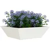 Image de vidaXL Cache-Pot de Jardin 5 pcs Blanc 50 x 50 x 15 cm, Jardin et terrasse, Pot trapezoïdal Moderne, Support en métal, déco extérieure, Pot Minimaliste