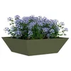 Image de vidaXL Cache-Pot de Jardin Vert Olive 50 x 50 x 15 cm, Jardin et terrasse, Pot trapezoïdal Moderne, Support en métal, déco extérieure, Pot Minimaliste