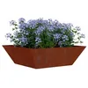 Image de vidaXL Cache-Pot de Jardin Rouillé 50 x 50 x 15 cm, Jardin et terrasse, Pot trapezoïdal Moderne, Support en métal, déco extérieure, Pot Minimaliste