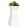 Image de vidaXL Jardinière à pilier Blanc 35 x 35 x 73 cm, Jardins et terrasses, pot moderne en métal, déco extérieure, support pour plantes, accessoires de jardin