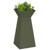 Image de vidaXL Jardinière à Pilier 2 pcs Olive 35 x 35 x 73 cm, Jardins et terrasses, Pot Moderne en métal, déco extérieure, Support pour Plantes, Accessoires de Jardin