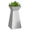 Image de vidaXL Jardinière à Pilier Argent 35 x 35 x 73 cm, Joli Pot de Jardin et terrasse, présentoir métal Moderne, Solide déco extérieure pour Votre aménagement et Style