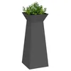 Image de vidaXL Jardinière à Pilier Noir 40 x 40 x 100 cm, Joli Pot de Jardin et terrasse, présentoir métal Moderne, Solide déco extérieure pour Votre aménagement et Style
