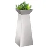 Image de vidaXL Jardinière à Pilier 2 pcs Argent 40 x 40 x 100 cm, Joli Pot de Jardin et terrasse, présentoir métal Moderne, Solide déco extérieure pour Votre aménagement et Style