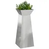 Image de vidaXL Jardinière à Pilier 2 pcs Argent 40 x 40 x 100 cm, Joli Pot de Jardin et terrasse, présentoir métal Moderne, Solide déco extérieure pour Votre aménagement et Style