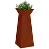 Image de vidaXL Jardinière à Pilier 2 pc Rouillé 40 x 40 x 100 cm Acier patiné