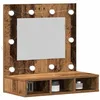 Image de vidaXL Armoire Miroir Bois Ancien 62 x 31,5 x 62 cm Bois d'ingénierie, Rangement de Salle de Bain, Armoire Rustique, Miroir Mural, Meuble Pratique, Organisateur spacieux, lumière intégrée