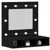 Image de vidaXL Armoire Miroir Chêne Noir 60 x 31,5 x 62 cm Bois d'ingénierie, Rangement Moderne pour Salle de Bain, Cabinet monté au Mur avec éclairage intégré, Miroir rectangulaire pour Une Solution Gain de