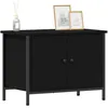 Image de vidaXL Meuble TV Chêne Noir 60 x 35 x 45 cm Bois d'ingénierie, Salon, Meuble TV Moderne, Console rectangulaire, Grand Rangement, Meuble Bas, Centre de Divertissement stylé