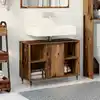 Image de vidaXL Cabinet de salle de bain avec porte Bois Ancien 80 x 33 x 60 cm