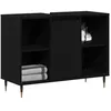 Image de vidaXL Cabinet de Salle de Bain Noir 80 x 33 x 60 cm Bois d'ingénierie, Armoire de Salle de Bain Élégante, Murale Rectangulaire, Rangement Pratique, Design Durable, Espace Organisé