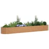 Image de vidaXL Lit surélevé Marron 400 x 80 x 44 cm Acier, Jolie jardinière en Acier, déco Moderne pour Le Jardin, lit Floral surélevé, résistant pour terrasses