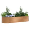 Image de vidaXL Lit surélevé Marron 240 x 80 x 44 cm Acier, Jolie jardinière en Acier, déco Moderne pour Le Jardin, lit Floral surélevé, résistant pour terrasses