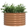 Image de vidaXL Lit surélevé Marron 80 x 80 x 44 cm Acier, Jolie jardinière en Acier, déco Moderne pour Le Jardin, lit Floral surélevé, résistant pour terrasses