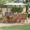 Image de vidaXL Chaise de jardin 8 pcs Marron et gris 57 x 71,5 x 104 cm