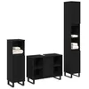 Image de vidaXL Ensemble de mobilier de Salle de Bain avec Stockage 3 pcs Noir, Rangement élégant, étagère rectangulaire, Cabinet en Bois Moderne, Organisateur Pratique et Tidy