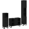 Image de vidaXL Ensemble de mobilier de salle de bain avec stockage 3 pcs Noir