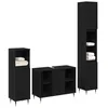 Image de vidaXL Ensemble de mobilier de Salle de Bain 3 pcs Chêne Noir, Meuble de Salle de Bain avec Ample Rangement, Ensemble rectangulaire Moderne, élégance Pratique, Organisation stylée