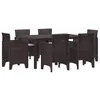 Image de vidaXL Ensemble de Salle à Manger pour Jardin 7 pcs Marron Rattan Polt, Ensemble de Restauration de Jardin, Mobilier Moderne, Léger et Résistant, Expérience Contemporaine en Plein Air