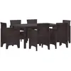 Image de vidaXL Ensemble de salle à manger pour jardin 7 pcs Marron Rattan Polt