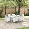 Image de vidaXL Ensemble de salle à manger pour jardin 7 pcs Blanc Rattan Polt